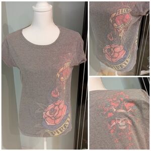 Disney Store Womens M I love Pirates Graphic Tee Skull And Crossbones Y2K 81